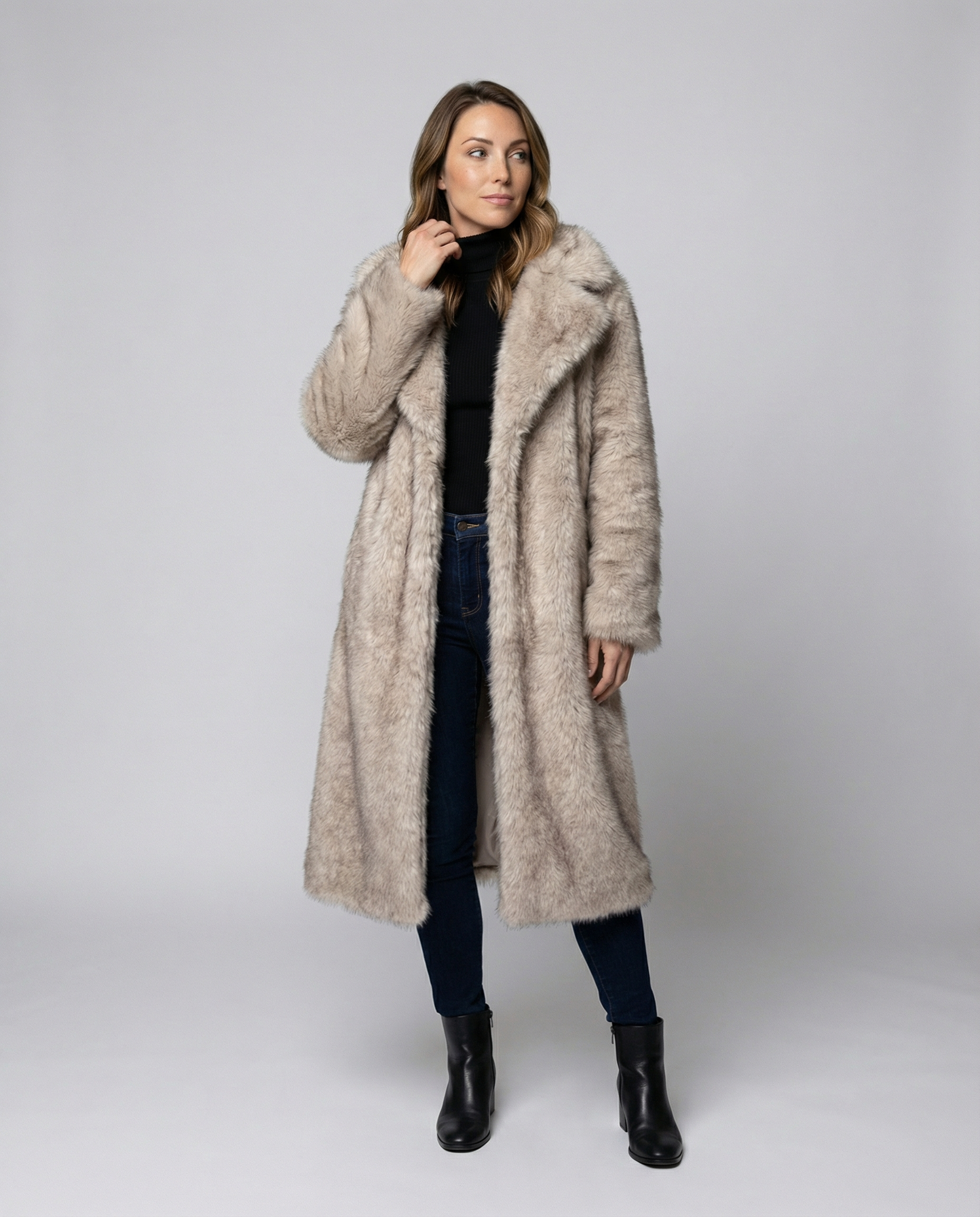 Luxurious women's faux fur coat-https://detail.1688.com/offer/941314770905.html-Calm Wears-Gray-S-Calm Wears