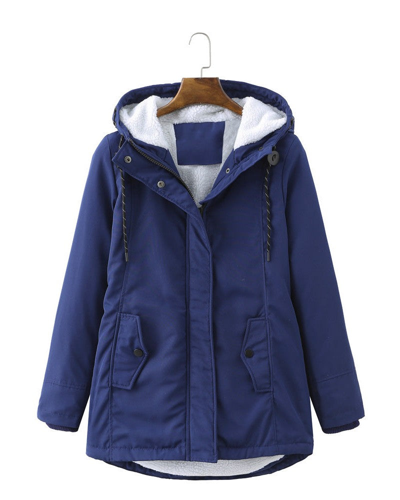 Luxurious women's winter coat-the goods hub20251115-Calm Wears-Blue-S-Calm Wears