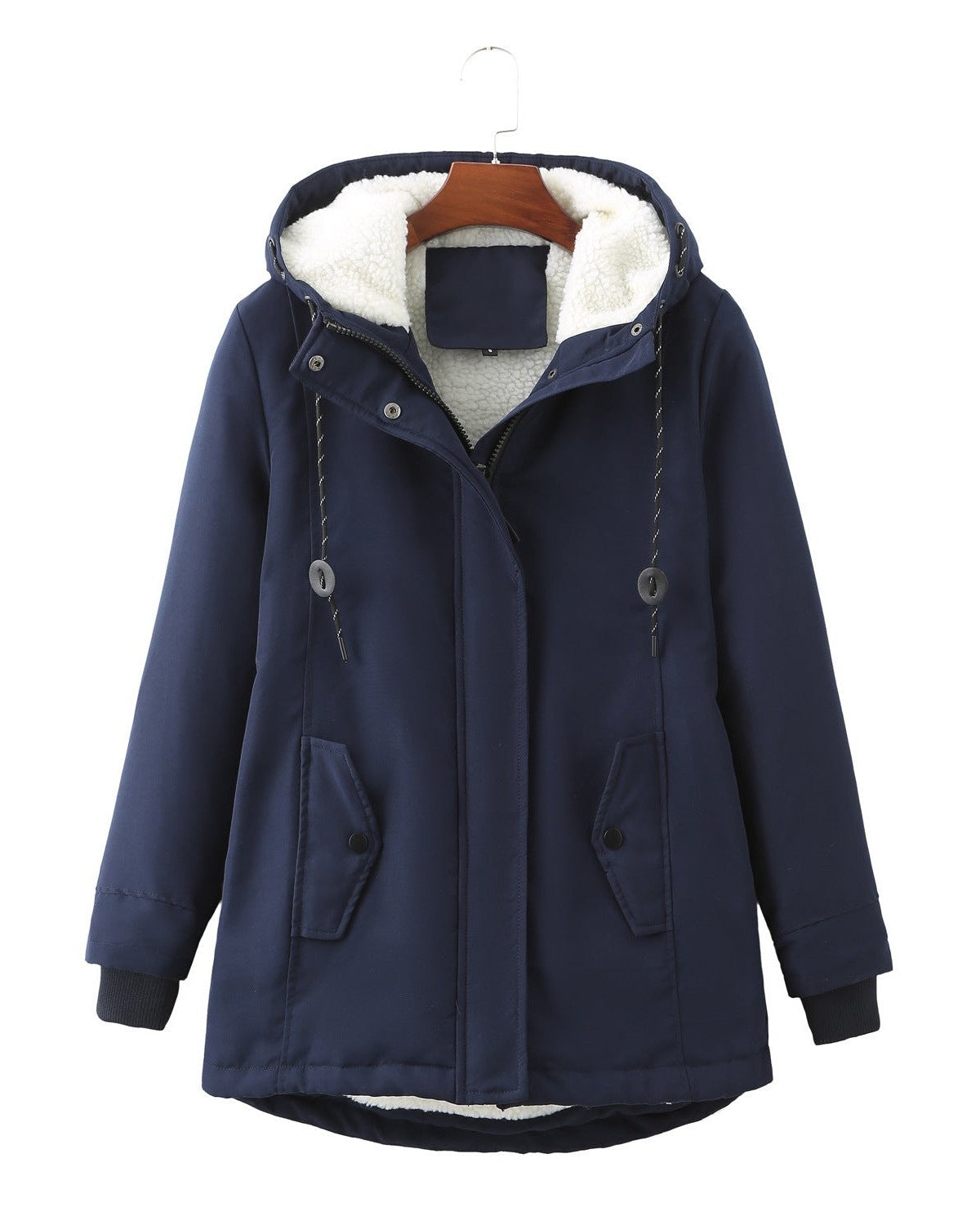 Luxurious women's winter coat-the goods hub20251115-Calm Wears-Dark blue-S-Calm Wears