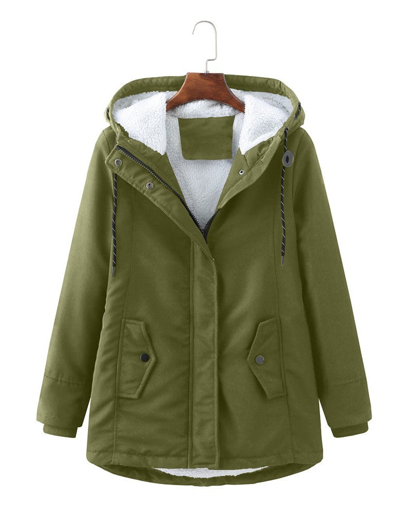 Luxurious women's winter coat-the goods hub20251115-Calm Wears-Green-S-Calm Wears