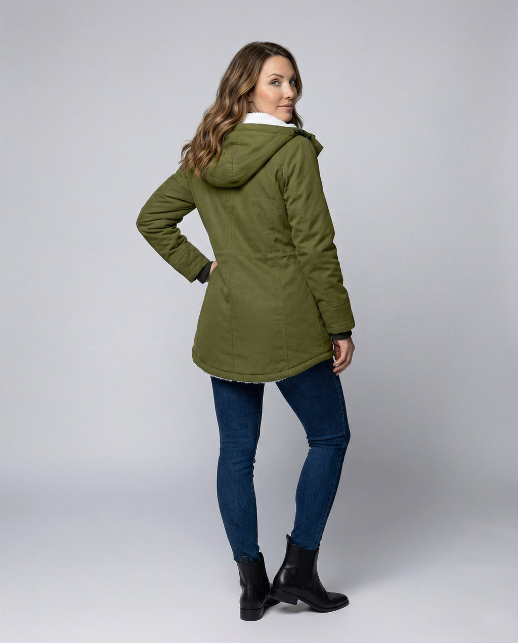 Luxurious women's winter coat-the goods hub20251115-Calm Wears-Green-S-Calm Wears