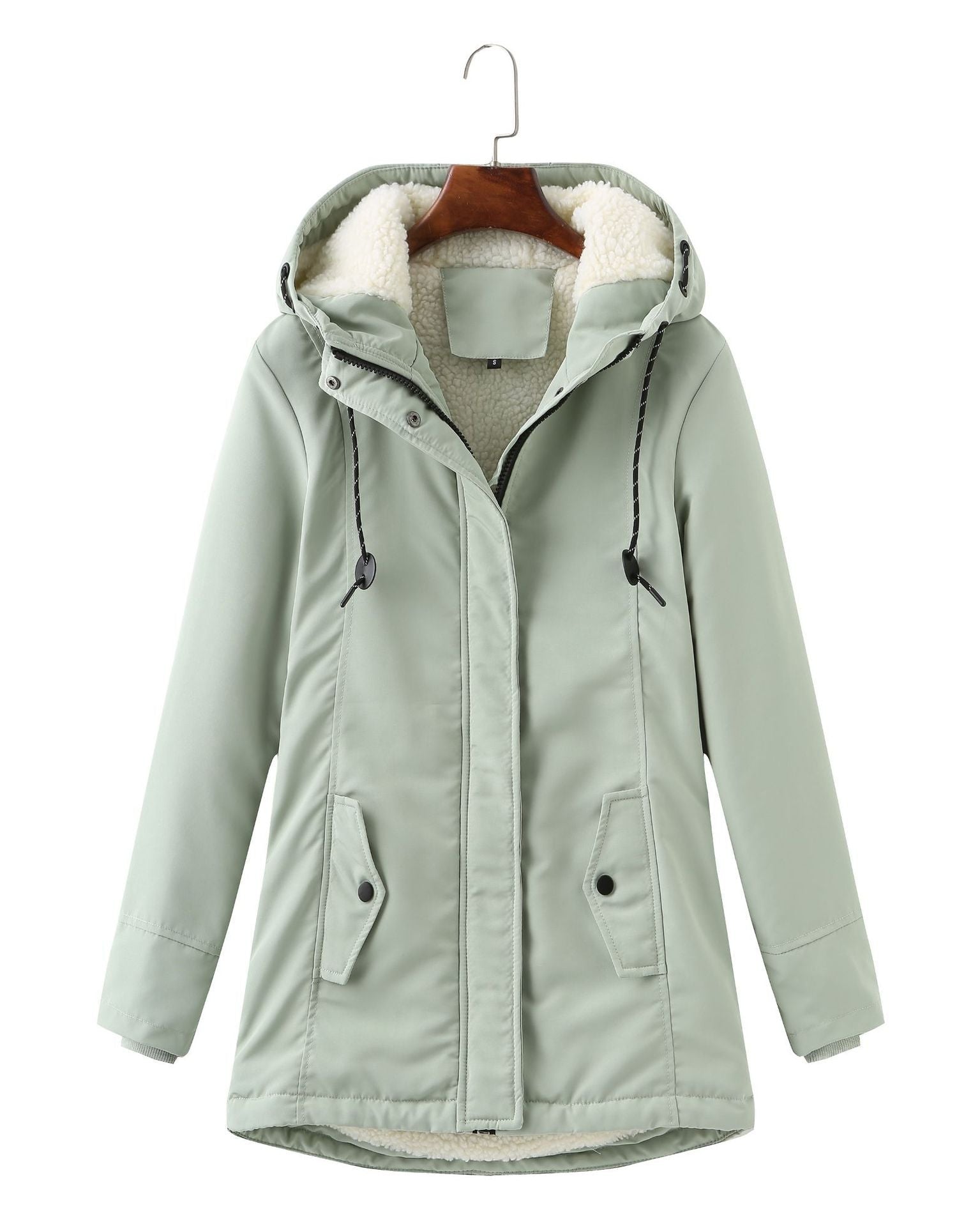 Luxurious women's winter coat-the goods hub20251115-Calm Wears-Mint green-S-Calm Wears