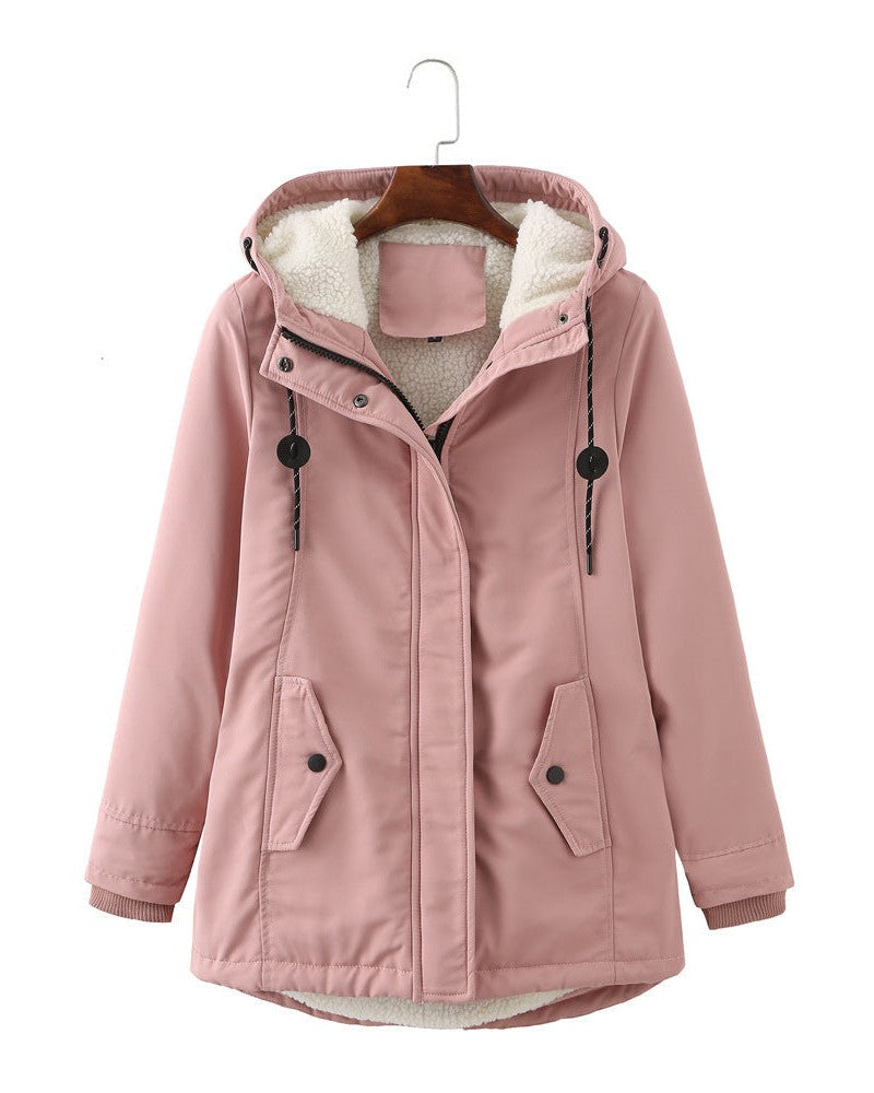 Luxurious women's winter coat-the goods hub20251115-Calm Wears-Pink-S-Calm Wears