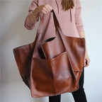 Essential Versatility by Clare - Urban Leather Tote Bag-clare bags20260419-Calm Wears-Deep Khaki-Calm Wears