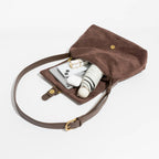 Suede shoulder bag for women - Stylish and luxurious handbag
