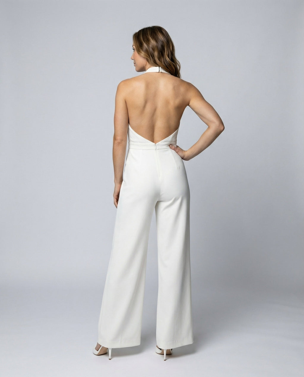 More elegant women's long jumpsuit-havsbris20240903-Calm Wears-White-32-Calm Wears