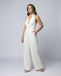 More elegant women's long jumpsuit-havsbris20240903-Calm Wears-White-32-Calm Wears