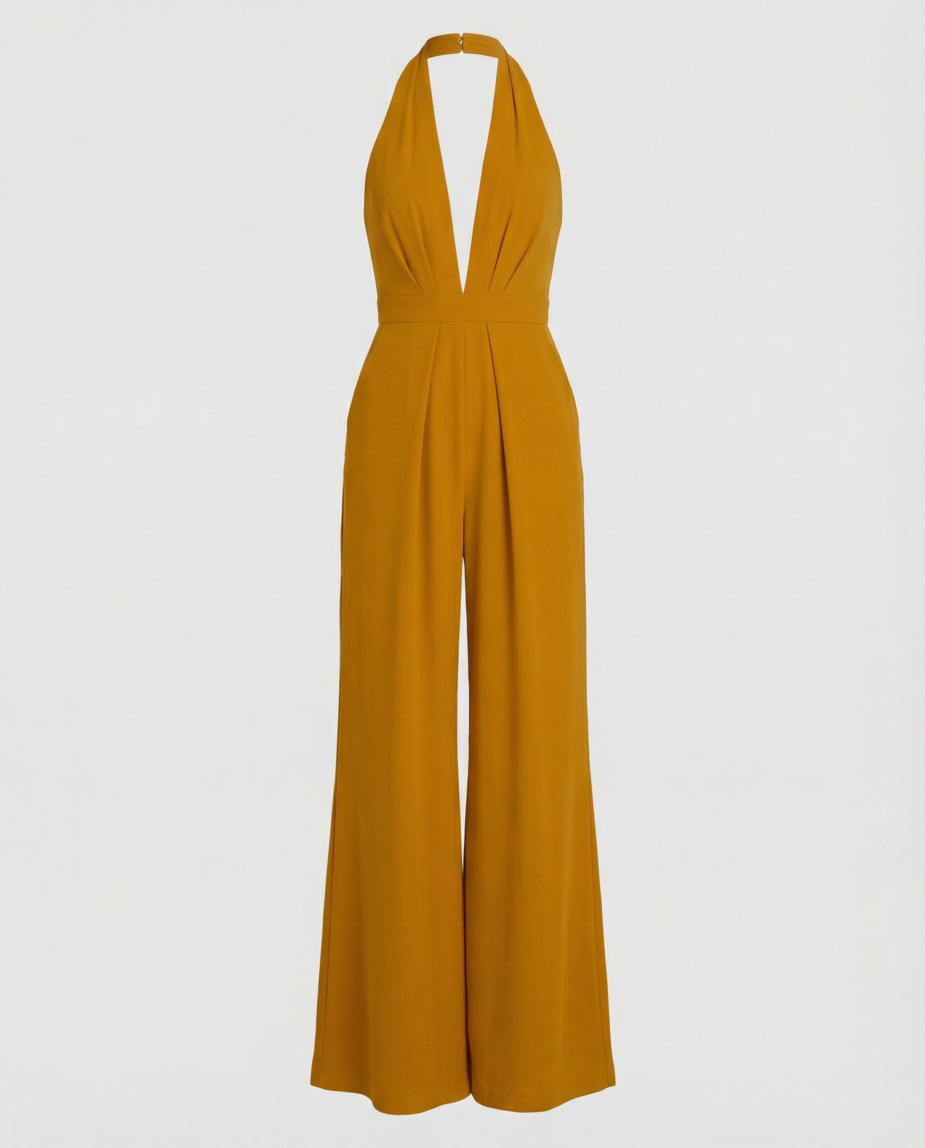 More elegant women's long jumpsuit-havsbris20240903-Calm Wears-Yellow-32-Calm Wears