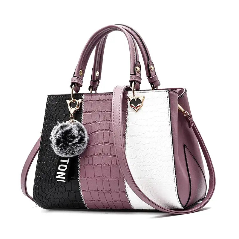 Shoulder Handbag in Crocodile Leather-dione couture20260421-Calm Wears-Purple-Calm Wears