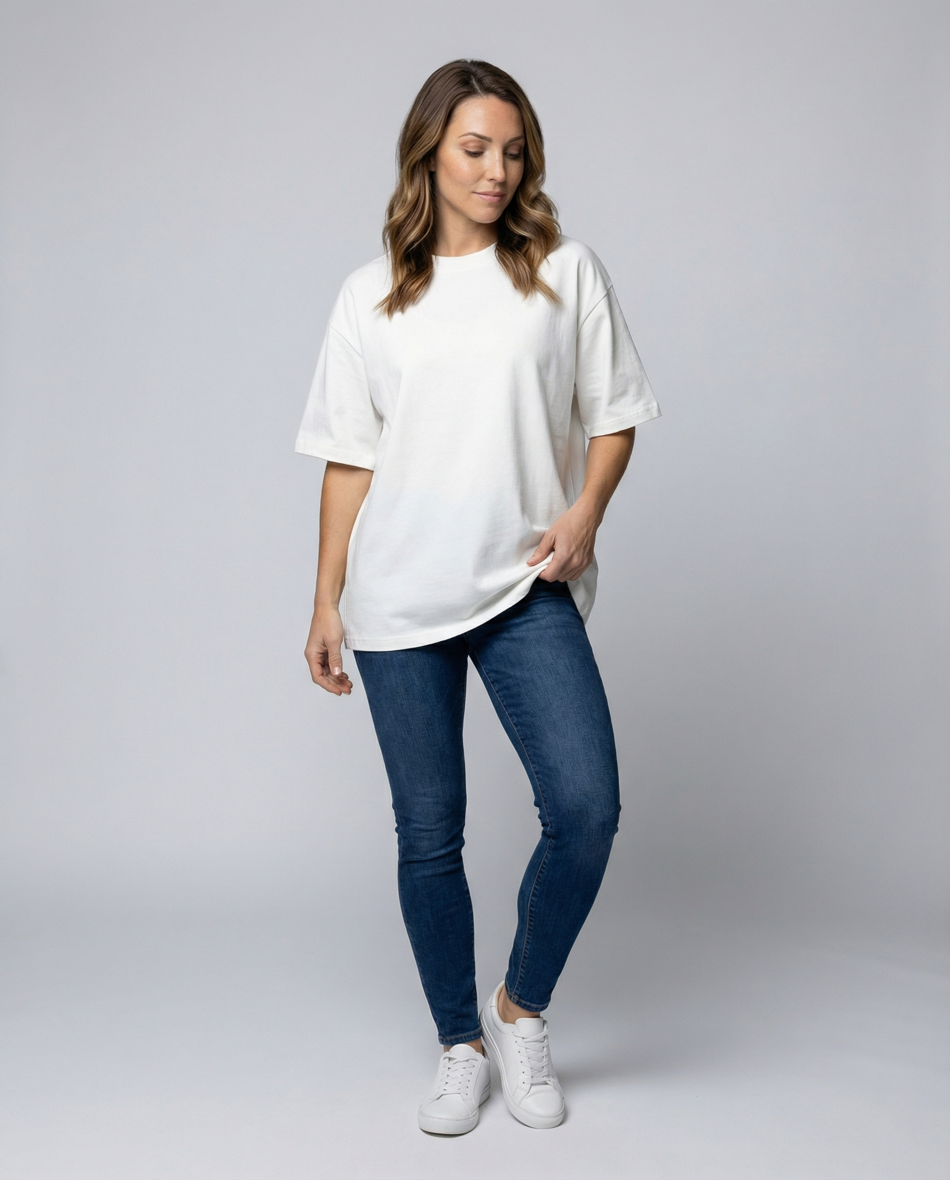 Oversized women's cotton T-shirt-maja-esbjerg20250327-Calm Wears-White-S-Calm Wears