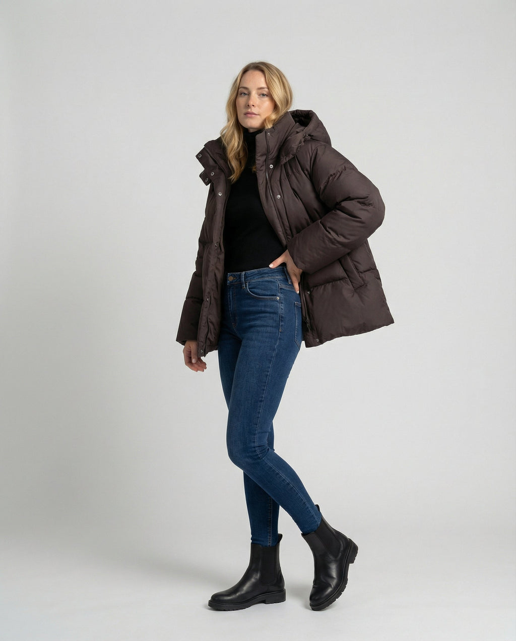 Oversized Women's Puffer Jacket-classylooker20251202-Calm Wears-Brown-S-Calm Wears