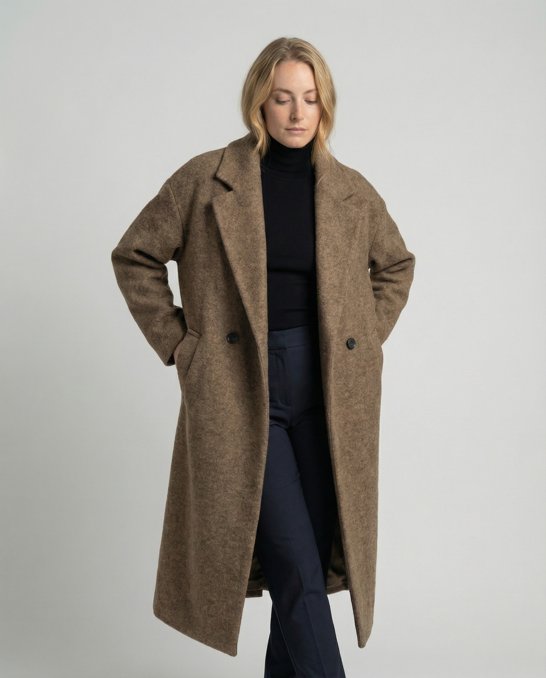 Oversized Wool Coat Women Elegant-https://detail.1688.com/offer/892851113780.html-Calm Wears-Brown-S-Calm Wears