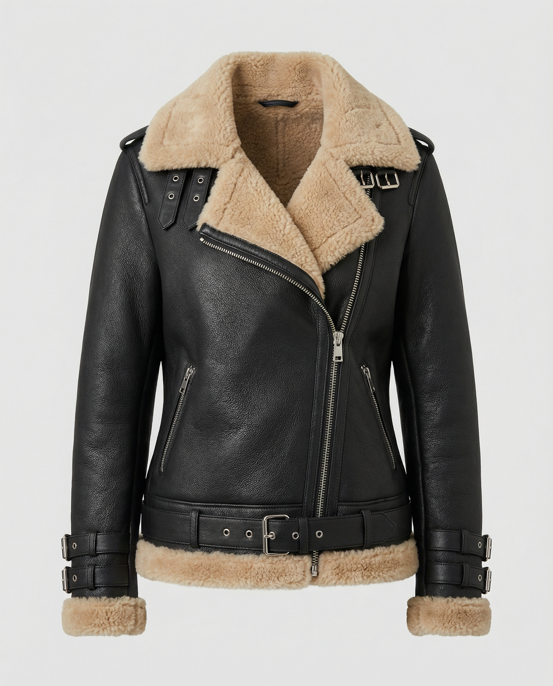 Padded Warm Biker Jacket-loravelle20251123-Calm Wears-Black-S-Calm Wears