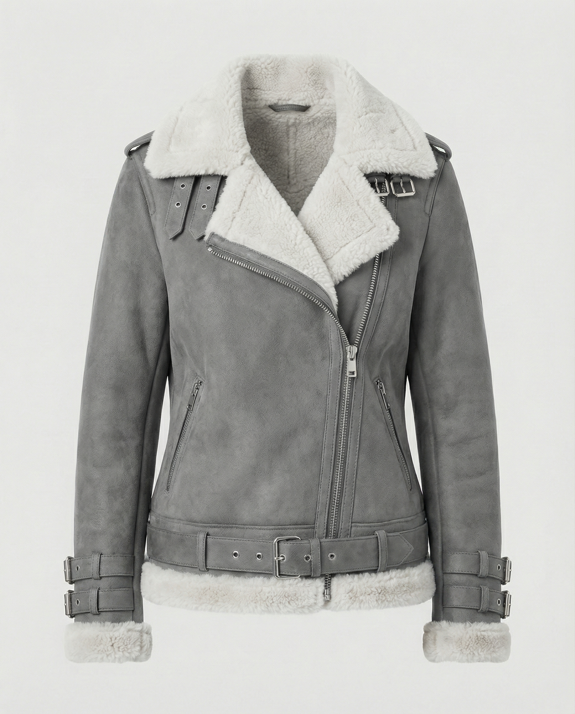 Padded Warm Biker Jacket-loravelle20251123-Calm Wears-Gray-S-Calm Wears