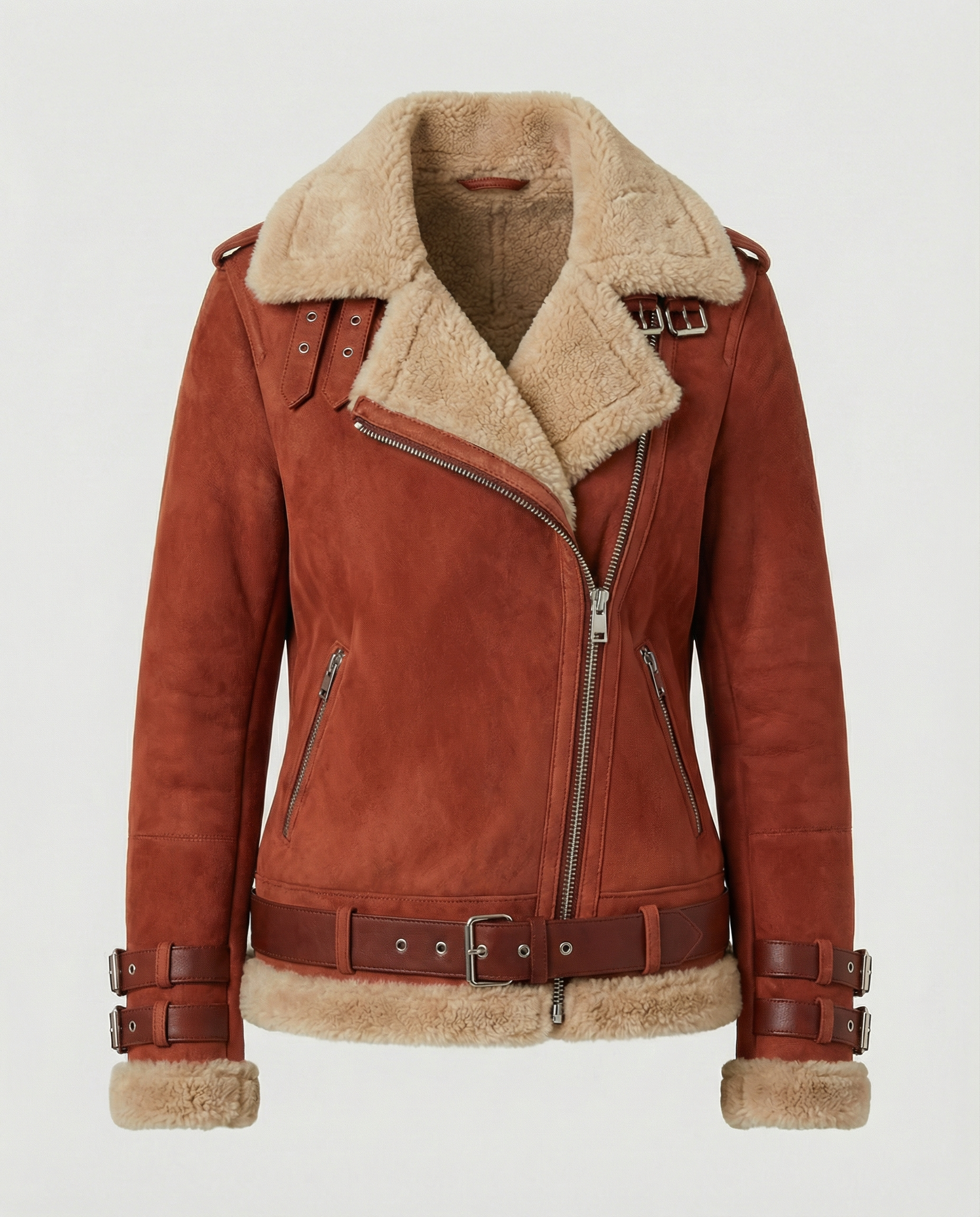 Padded Warm Biker Jacket-loravelle20251123-Calm Wears-Red-S-Calm Wears