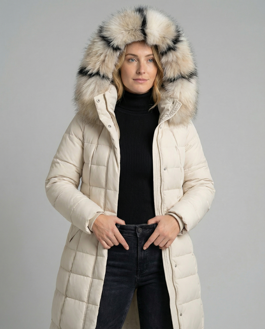 Padded women's down jacket-anne johansen20251116-Calm Wears-Beige-XS-Calm Wears