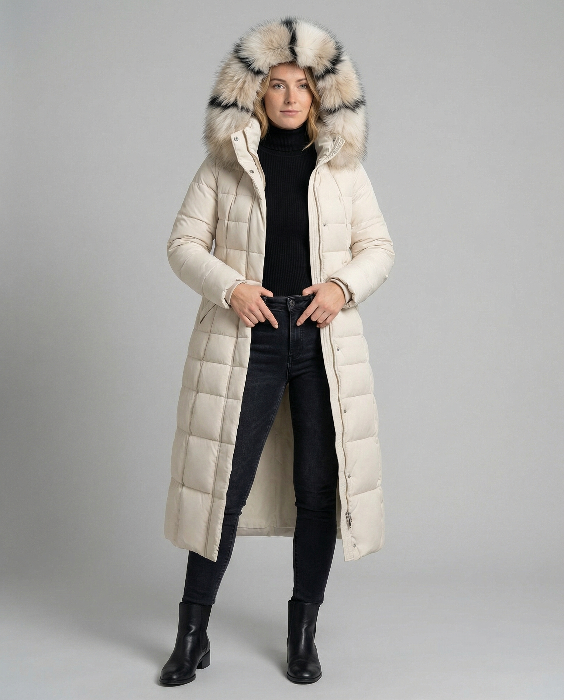 Padded women's down jacket-anne johansen20251116-Calm Wears-Beige-XS-Calm Wears