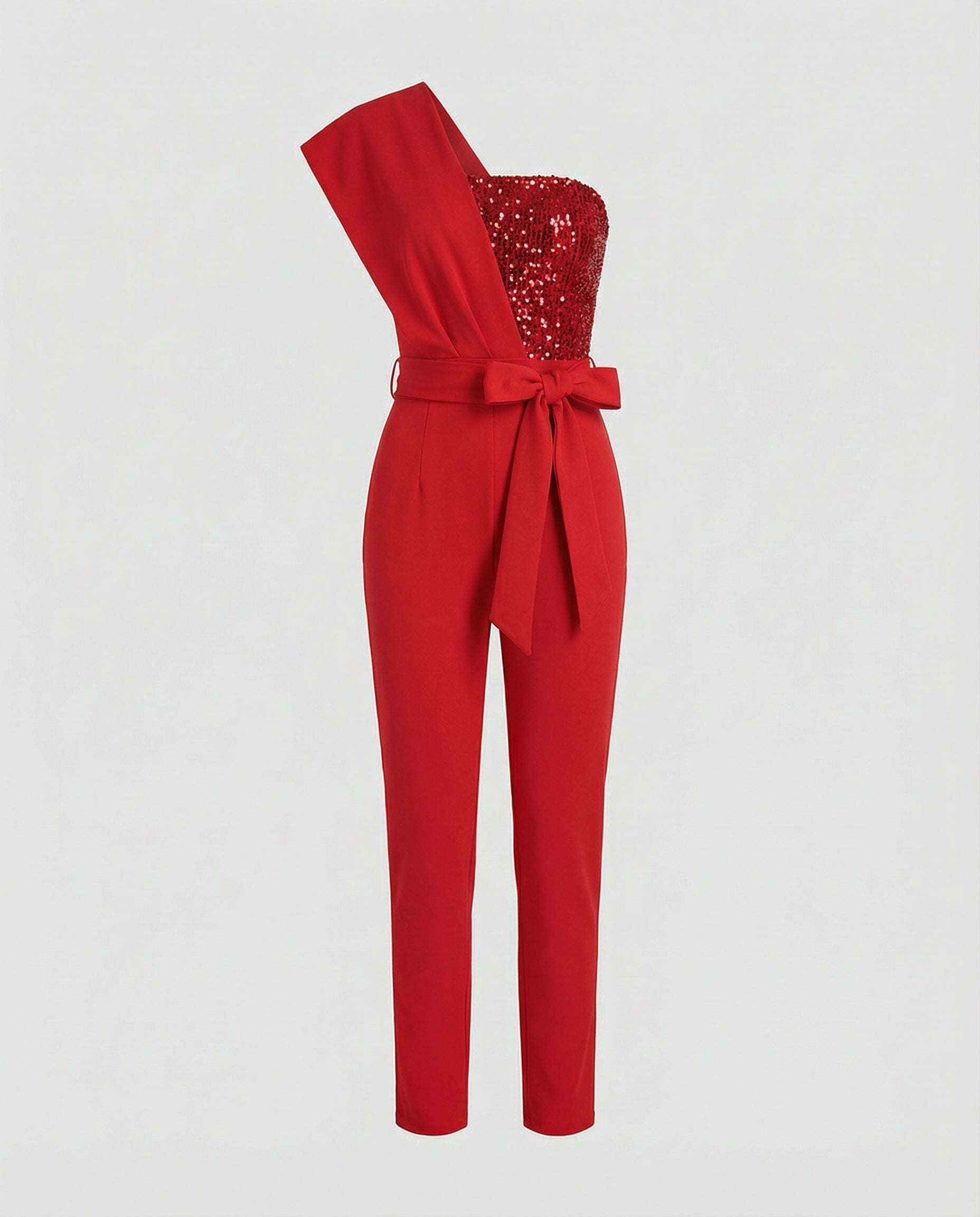 Patchwork Sequin Jumpsuit Women-guerra modehaus20240607-Calm Wears-Red-S-Calm Wears
