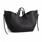 Large Grainy Leather Tote Bag-dione couture20260421-Calm Wears-Black-Calm Wears