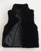 Quilted vest made of faux fur for women-https://detail.1688.com/offer/737727387165.html-Calm Wears-Black-S-Calm Wears