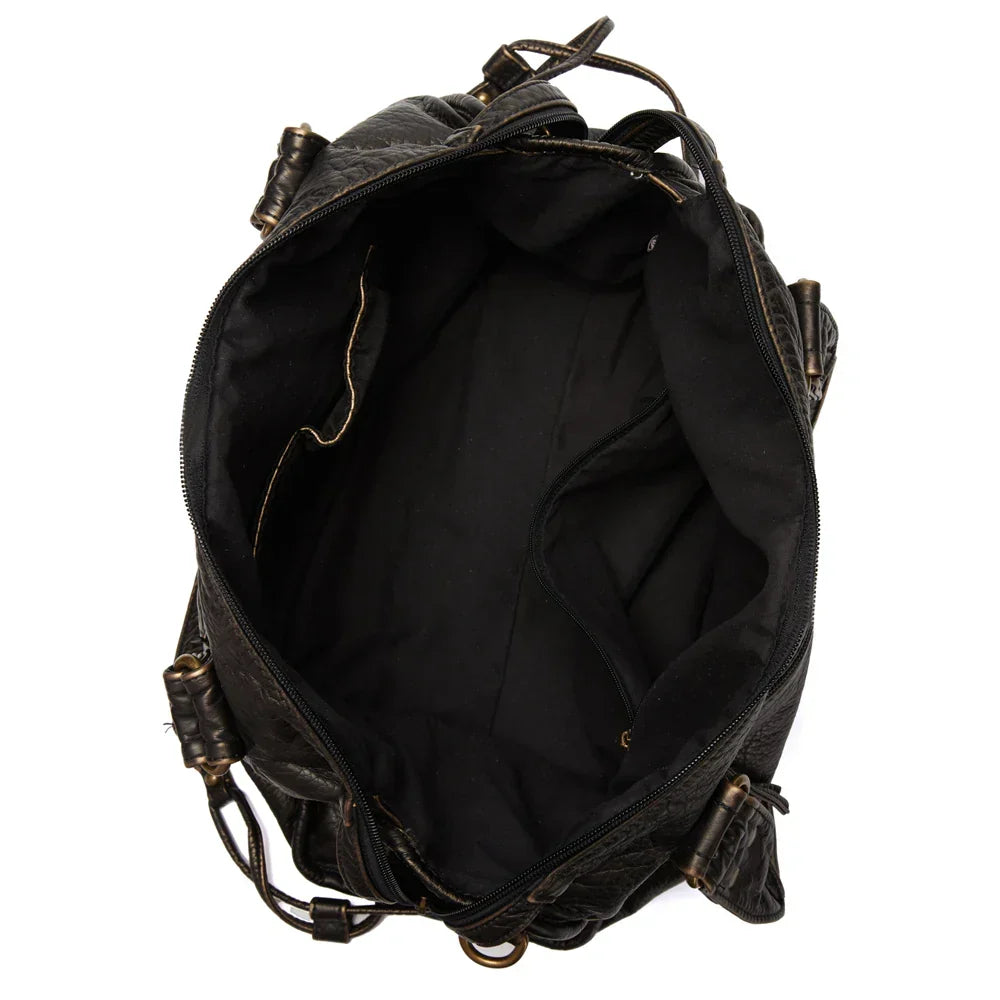 Handbag for School Shoulder Strap in Rigid Leather-dione couture20260421-Calm Wears-Black-Calm Wears