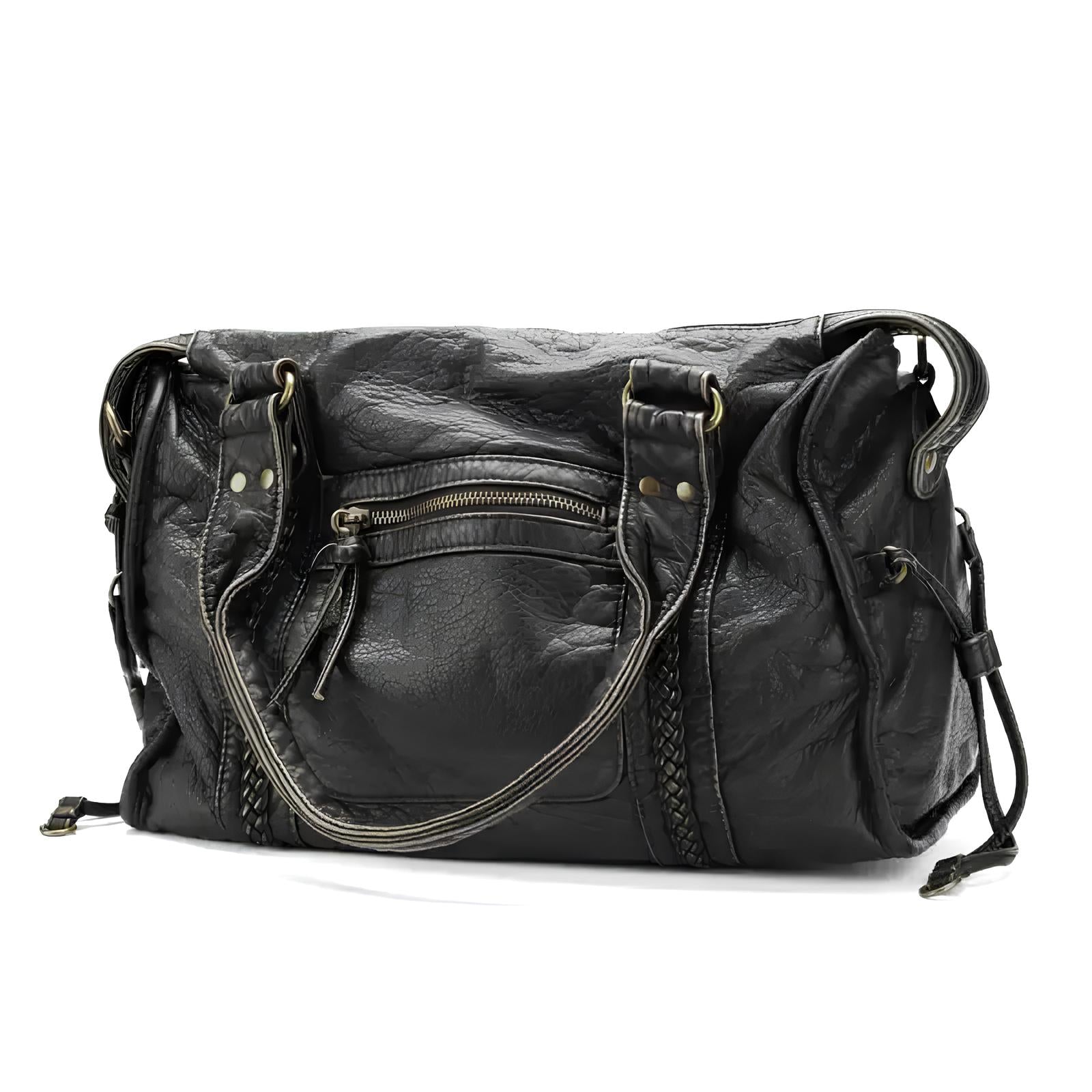 Handbag for School Shoulder Strap in Rigid Leather-dione couture20260421-Calm Wears-Black-Calm Wears