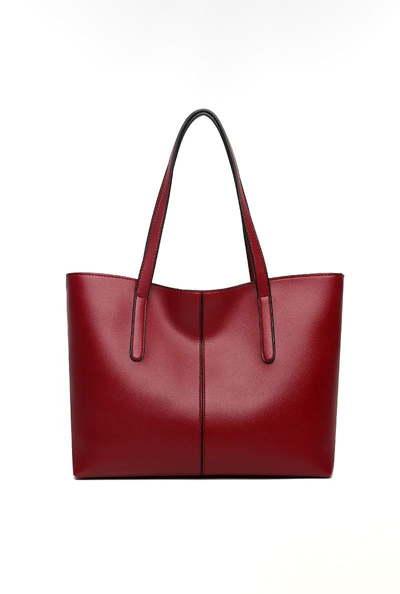 Large Leather Tote Bag, Women's Work Bag with Zipper-mayfair ellis20260422-Calm Wears-Rot-Calm Wears