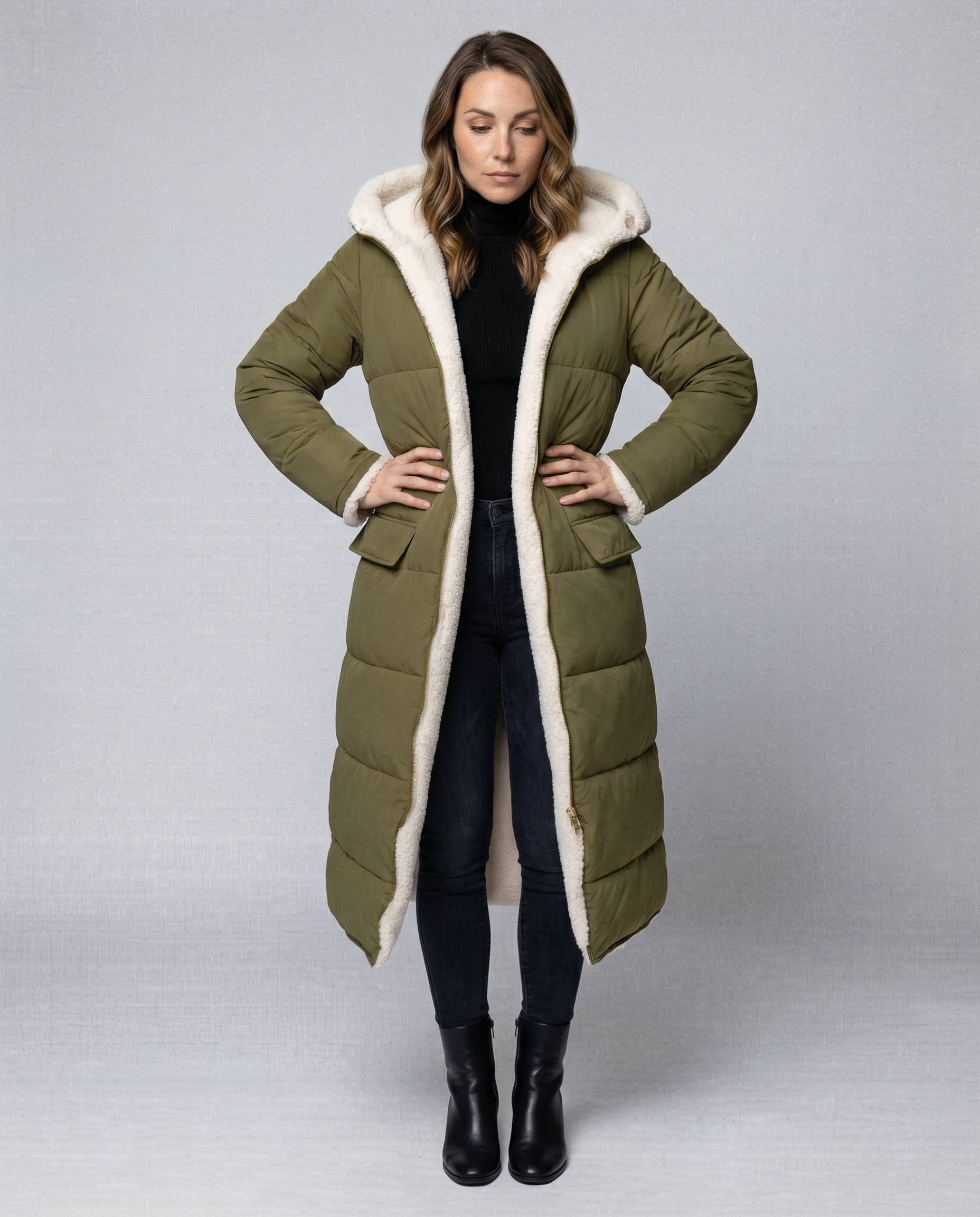Reversible Women's Winter Jacket-mialea20251103-Calm Wears-Green-S-Calm Wears