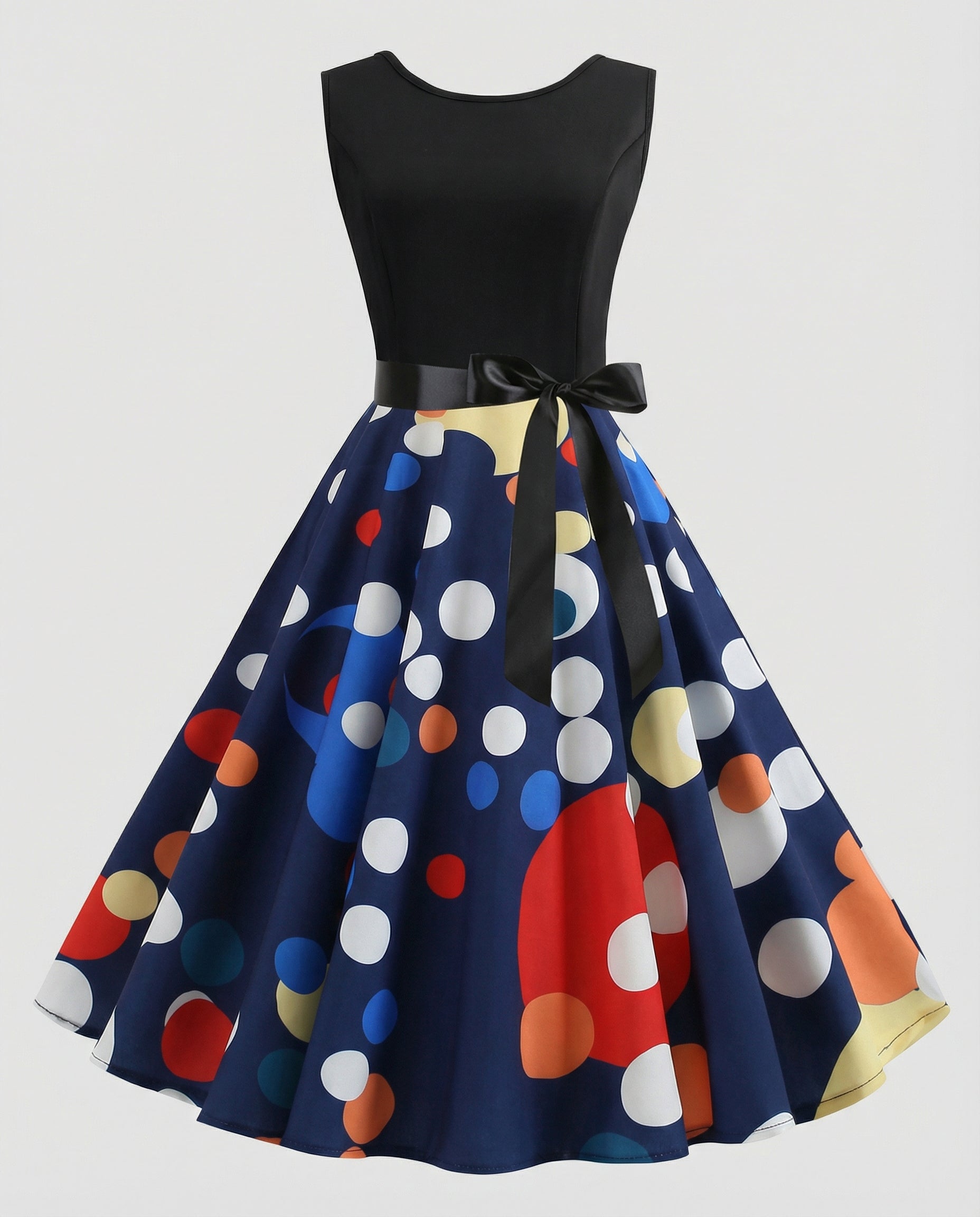 Rockabilly Dress Polka Dots-zone vintage20240819-Calm Wears-Multicolored-S-Calm Wears