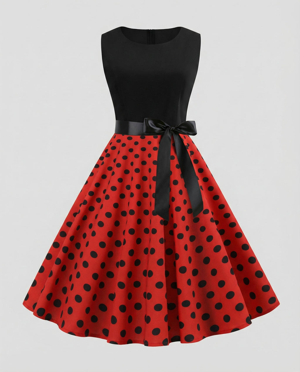 Rockabilly Dress Polka Dots-zone vintage20240819-Calm Wears-Red-S-Calm Wears