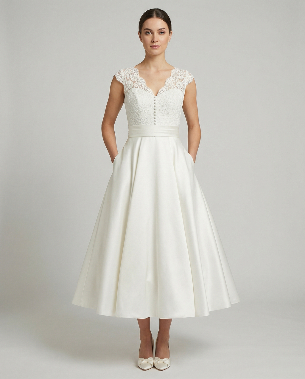 Romantic lace wedding dress-https://detail.1688.com/offer/671572903665.html-Calm Wears-White-S-Calm Wears