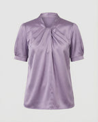 Satin Blouse Top Women with Tie Collar-https://detail.1688.com/offer/1013938446841.html-Calm Wears-Violet-S-Calm Wears