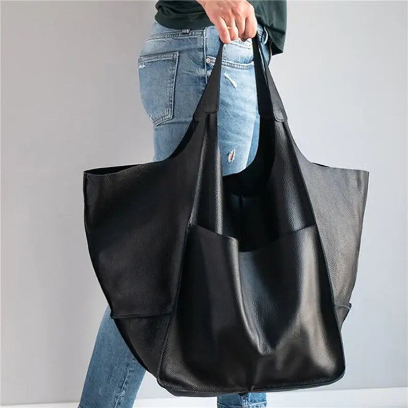 Essential Versatility by Clare - Urban Leather Tote Bag-clare bags20260419-Calm Wears-Deep Khaki-Calm Wears