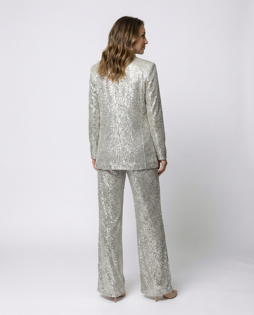 Sequin suit women High-waist-heidi mode20241218-Calm Wears-Silver-S-Calm Wears