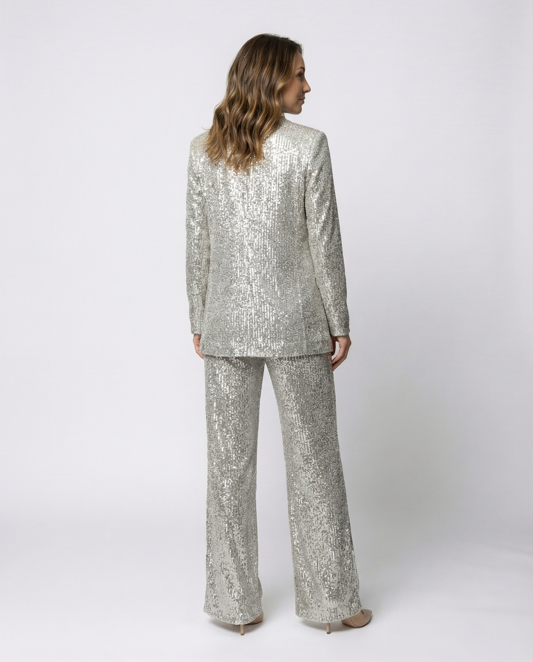 Sequin suit women High-waist-heidi mode20241218-Calm Wears-Silver-S-Calm Wears