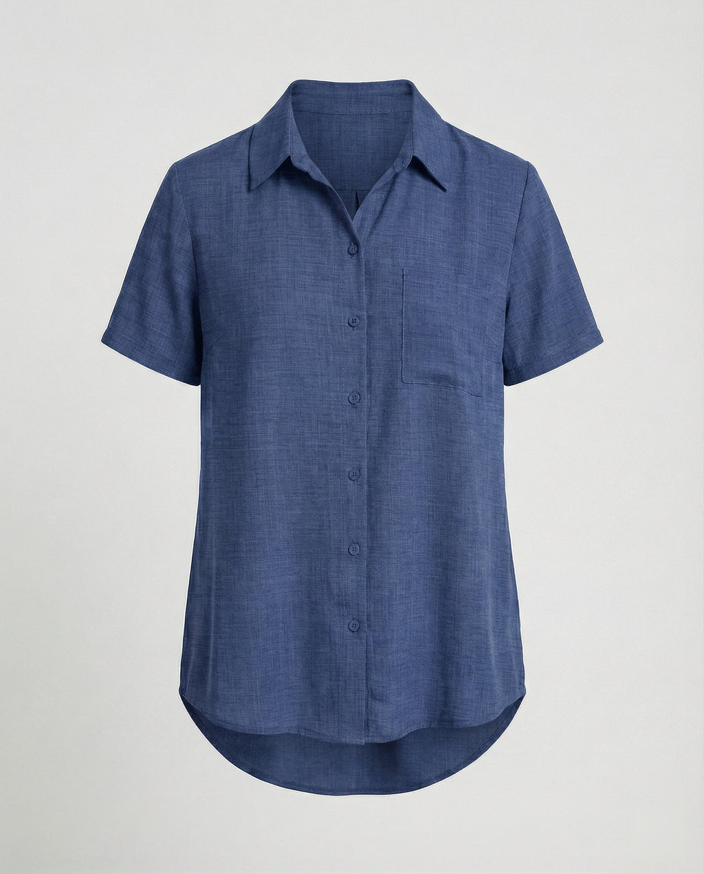Short Sleeve Blouse Top Women with Chest Pocket-https://detail.1688.com/offer/1011425804116.html-Calm Wears-Black-S-Calm Wears
