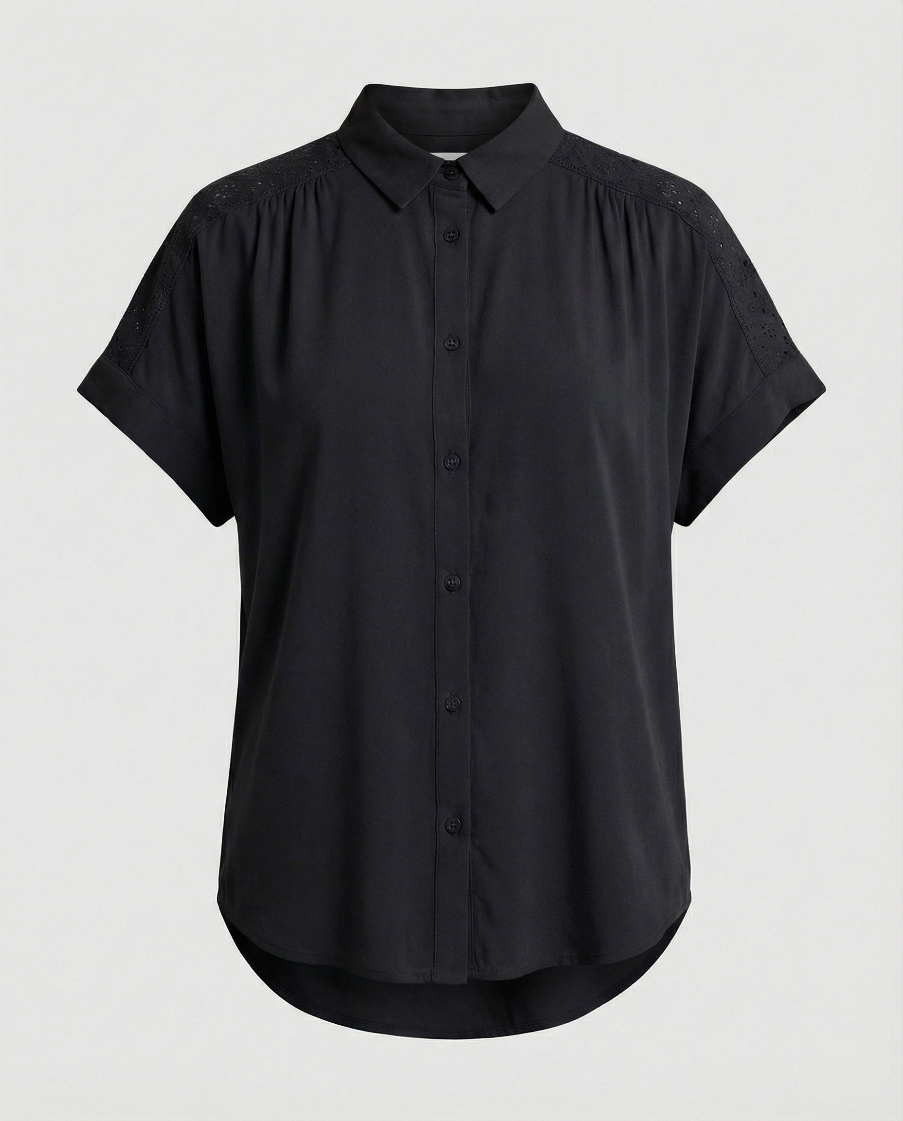 Short Sleeve Blouse Top Women with Crochet Accents-https://detail.1688.com/offer/1001635420044.html-Calm Wears-Blue-S-Calm Wears