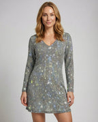 Silver V-neck Mini Dress-etienne paris boutique20240819-Calm Wears-S-Calm Wears