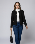 Simple Single-Breasted Women's Jacket Elegant-my fashion club20240820-Calm Wears-Black-XS-Calm Wears