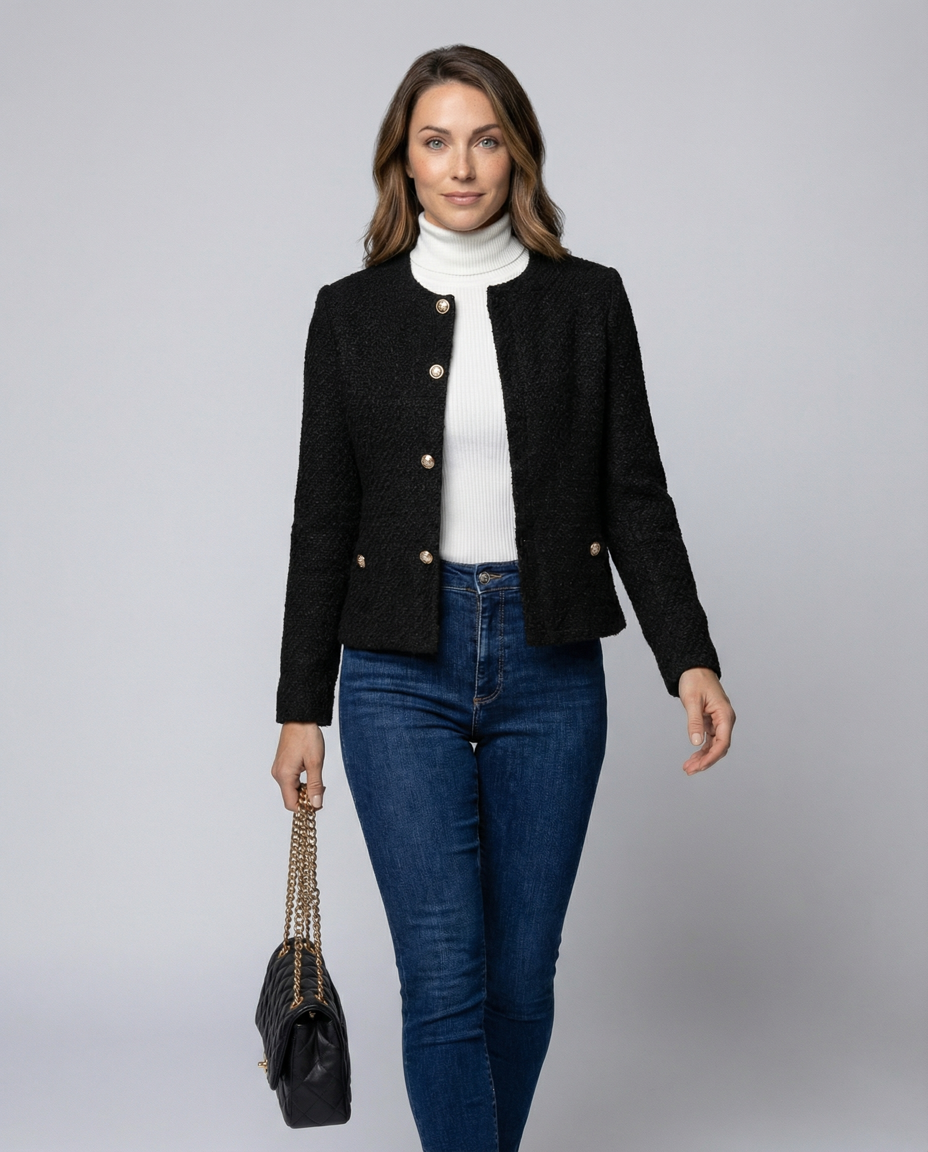 Simple Single-Breasted Women's Jacket Elegant-my fashion club20240820-Calm Wears-Black-XS-Calm Wears
