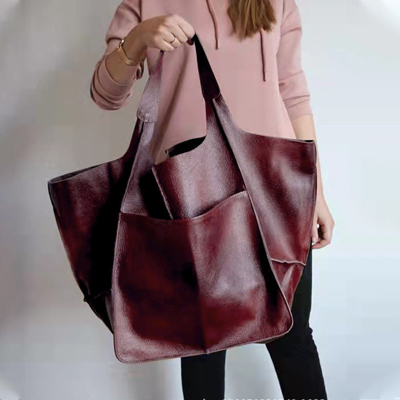 Oversized Leather Shoulder Bag for Women-zanomi20250318-Calm Wears-Rot-Calm Wears