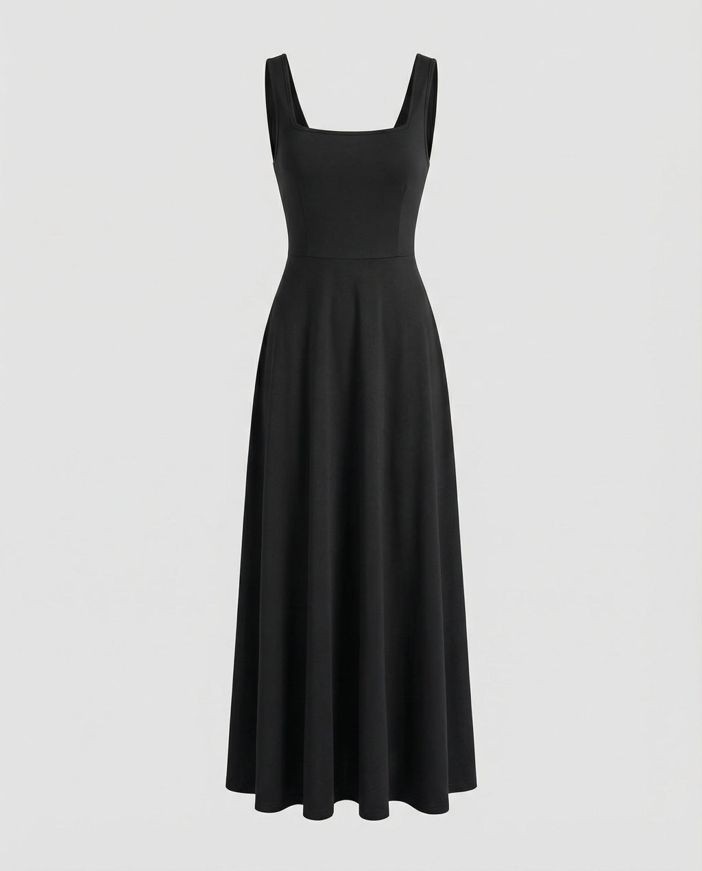 Soft Square Maxi Dress Women-https://detail.1688.com/offer/900266429005.html-Calm Wears-Black-S-Calm Wears