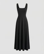 Soft Square Maxi Dress Women-https://detail.1688.com/offer/900266429005.html-Calm Wears-Black-S-Calm Wears
