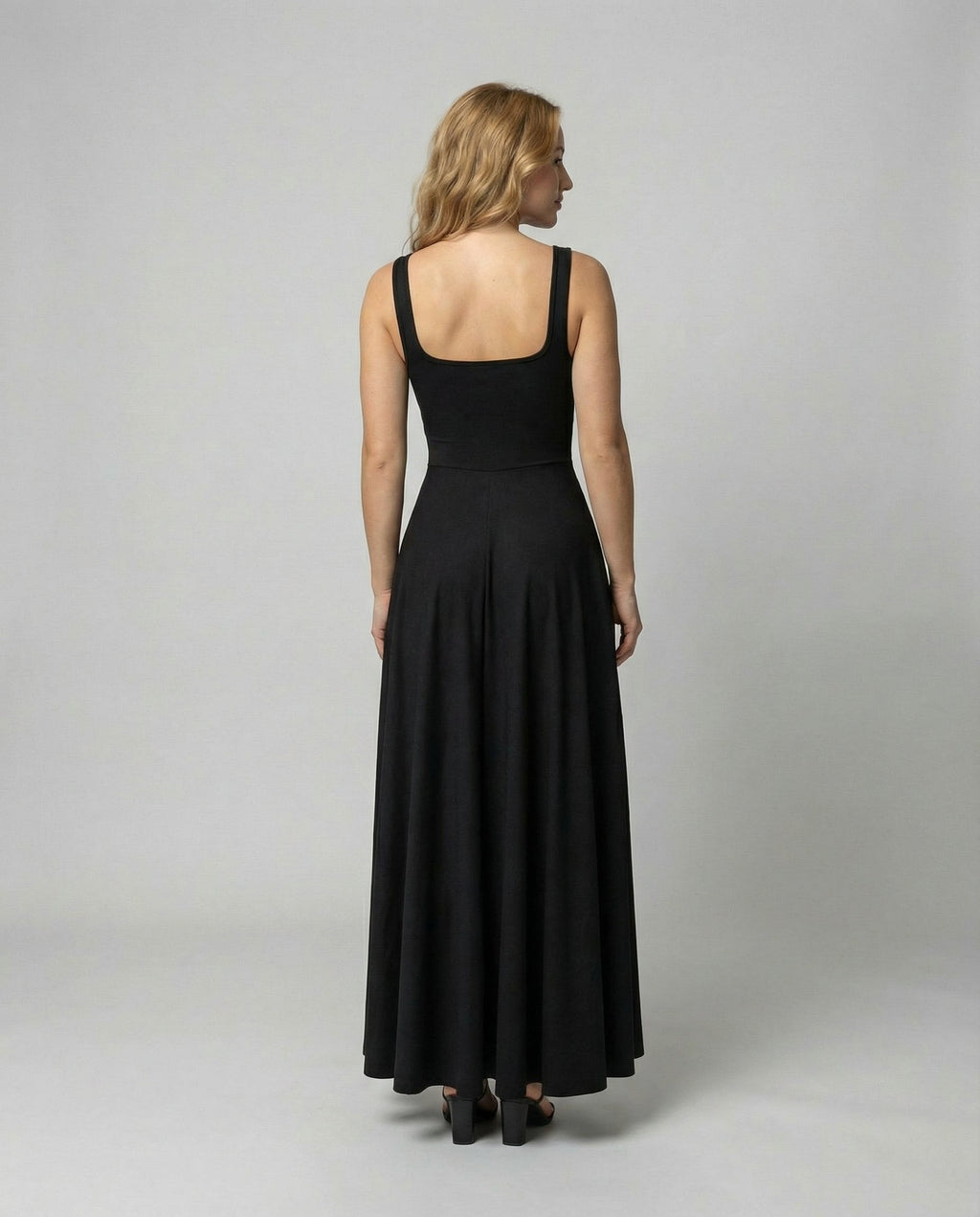 Soft Square Maxi Dress Women-https://detail.1688.com/offer/900266429005.html-Calm Wears-Black-S-Calm Wears