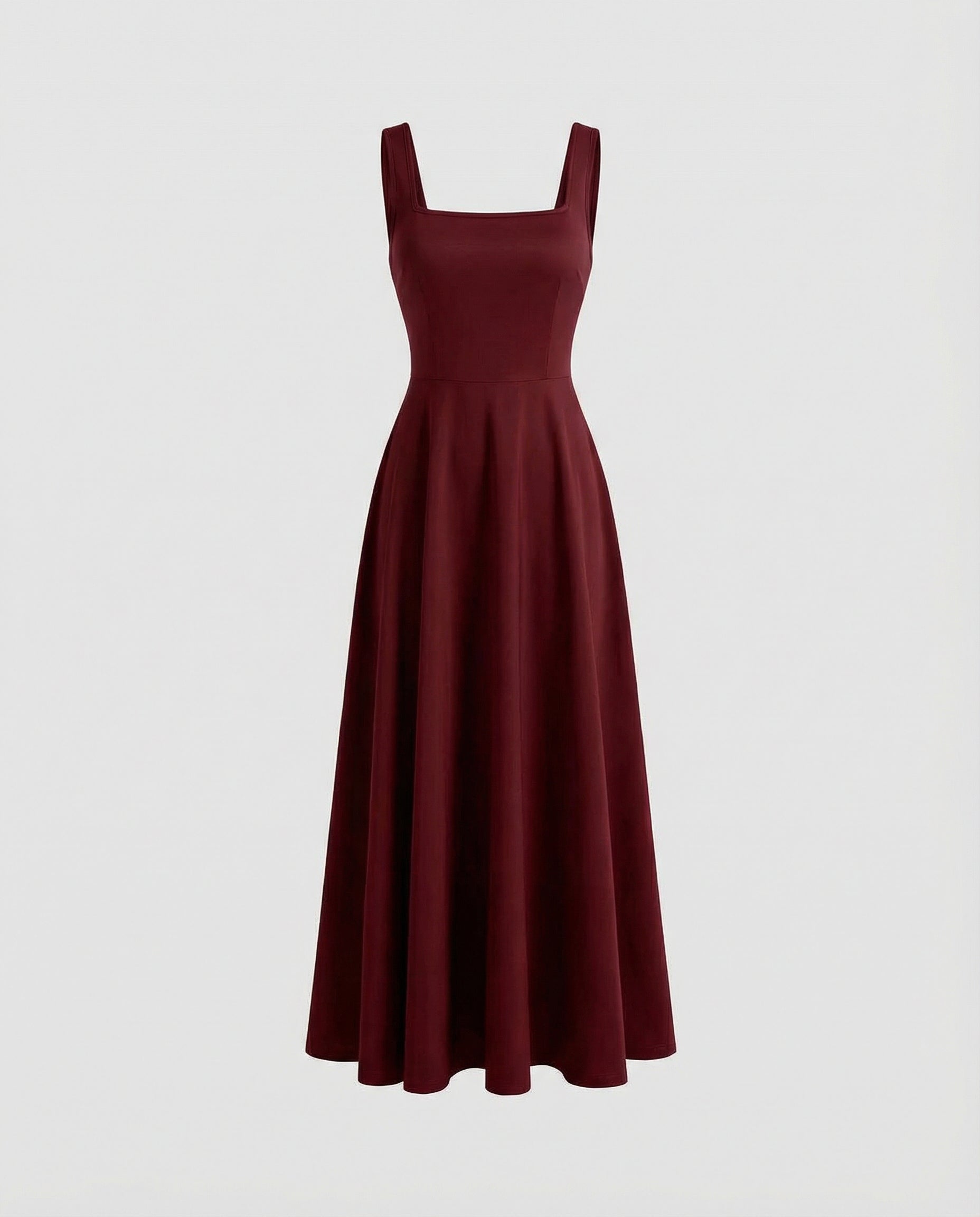 Soft Square Maxi Dress Women-https://detail.1688.com/offer/900266429005.html-Calm Wears-Red-S-Calm Wears