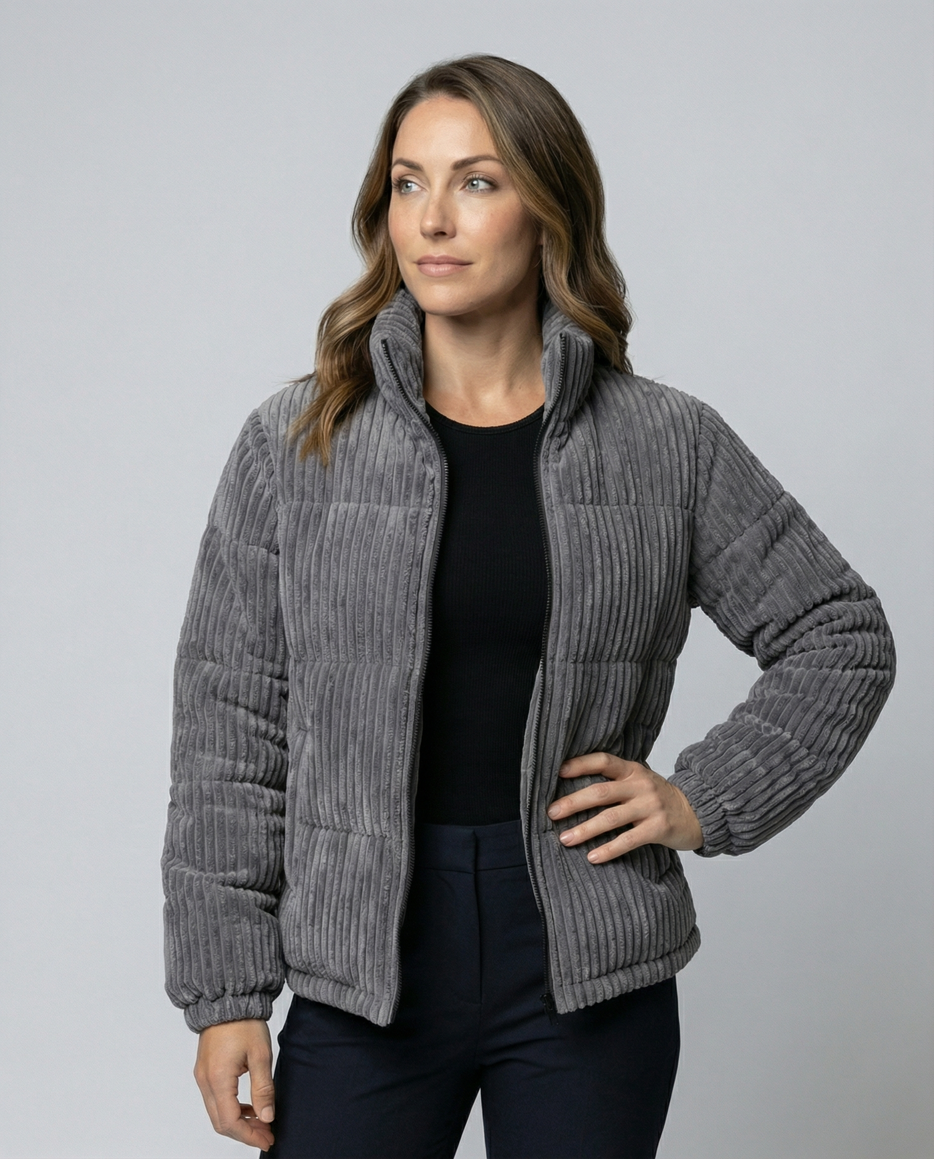 Soft Warm Cord Jacket-pintaro20251115-Calm Wears-Gray-S-Calm Wears