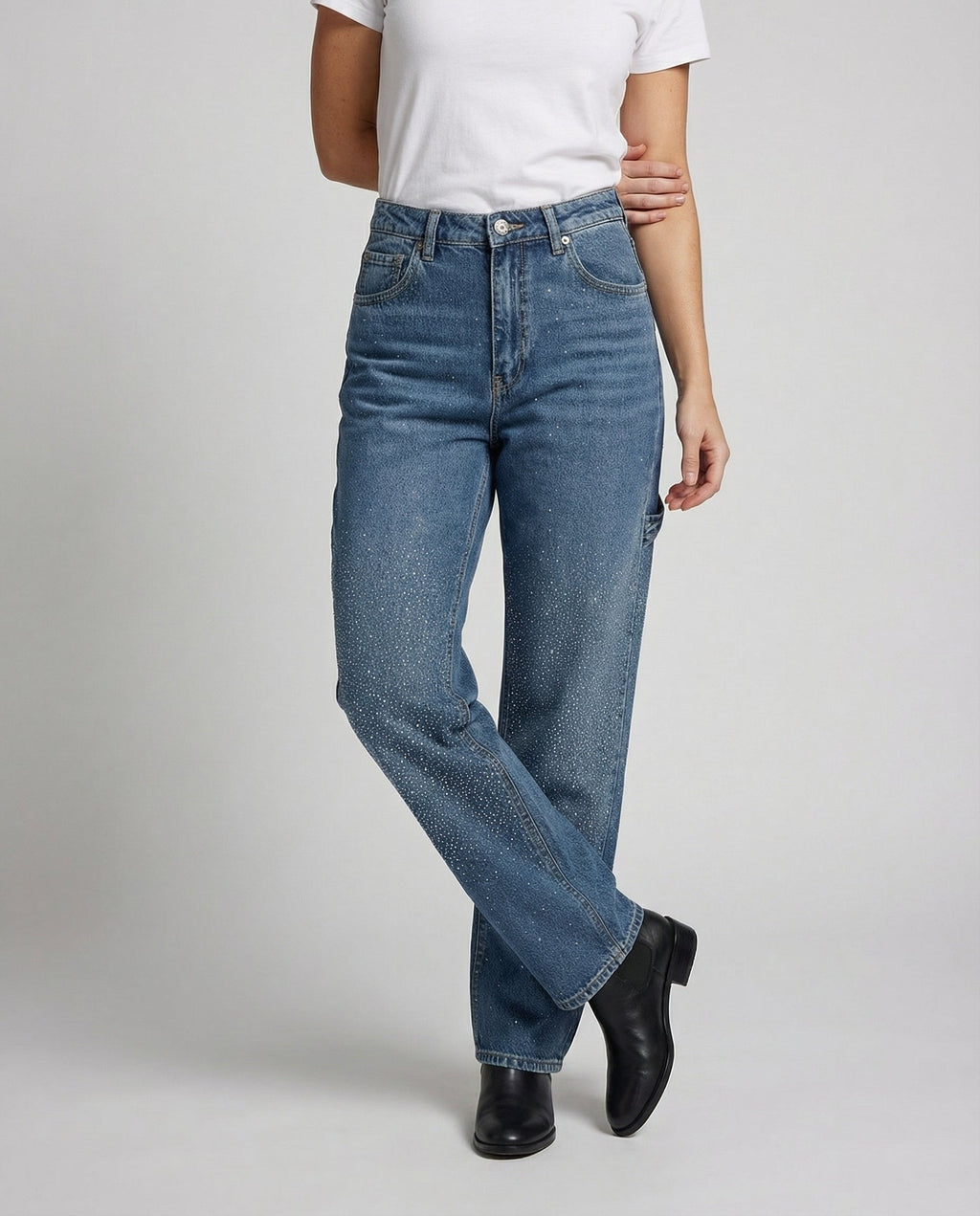 Sparkling Diamond Jeans Women-senselle20250226-Calm Wears-Dark blue-XS-Calm Wears
