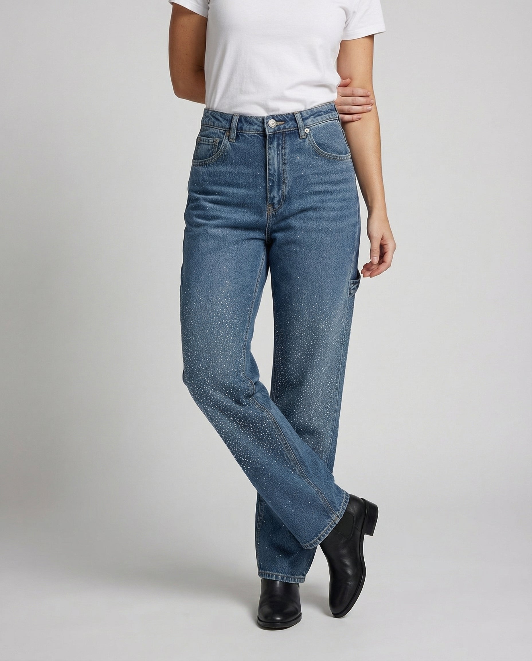 Sparkling Diamond Jeans Women-senselle20250226-Calm Wears-Dark blue-XS-Calm Wears