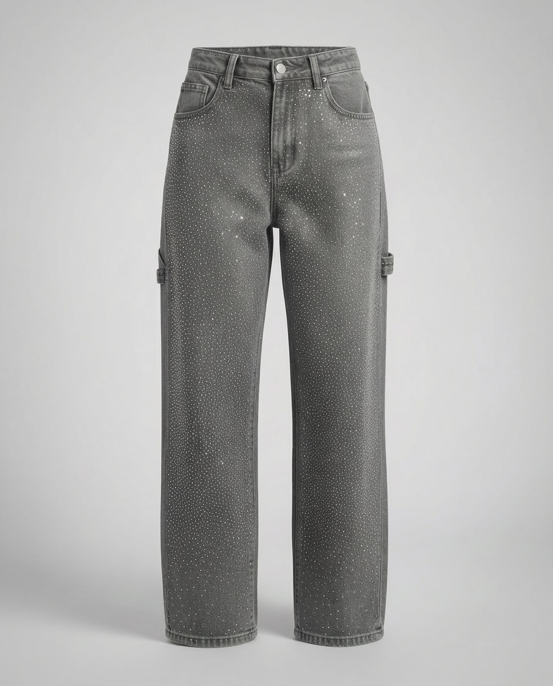 Sparkling Diamond Jeans Women-senselle20250226-Calm Wears-Gray-XS-Calm Wears