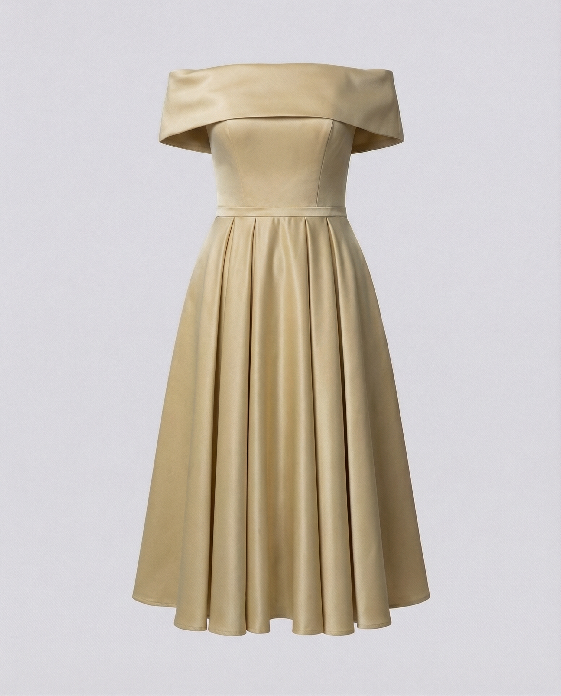 Strapless Satin Party Dress Women-havsbris20240903-Calm Wears-Khaki-S-Calm Wears